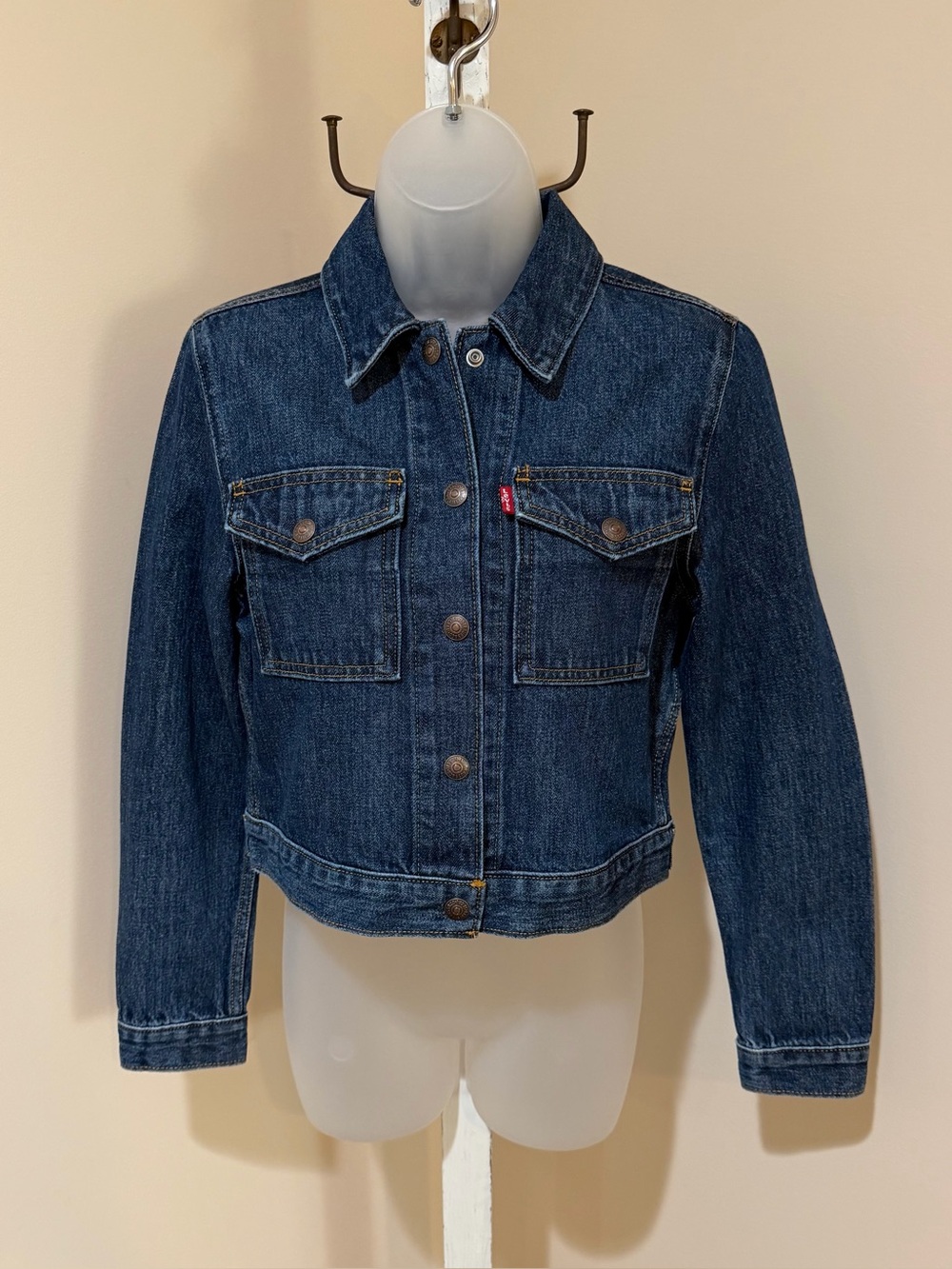 NEW LEVIS MAKE IT SNAPPY CLASSIC TRUCKER DENIM JACKET IN BLUE SIZE SMALL